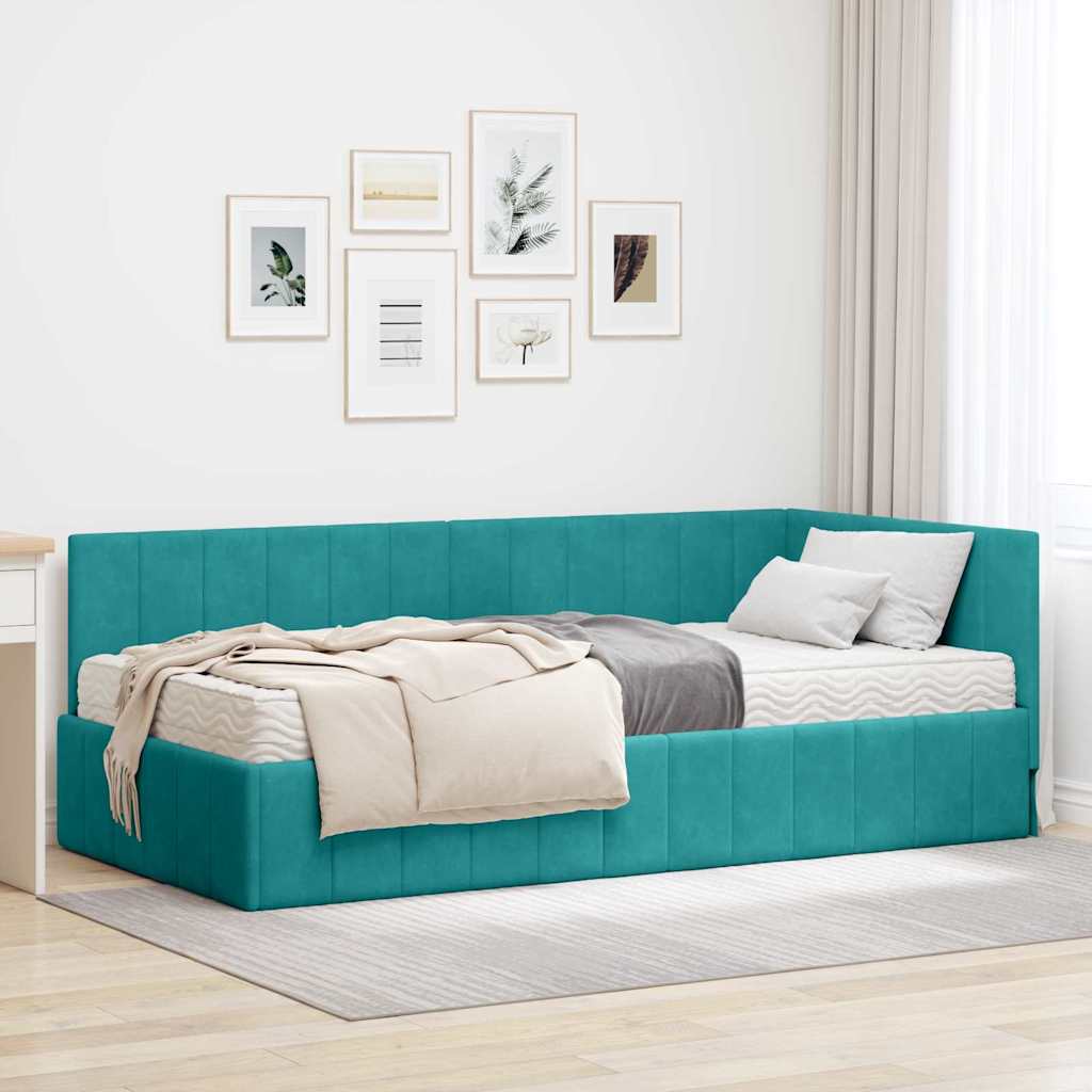 vidaXL Estructura de Cama Esquina con Colchón 2 uds. Tuquesa