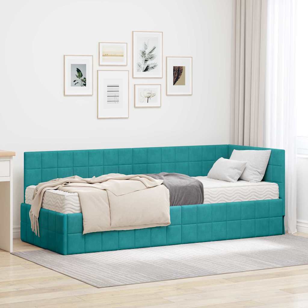 vidaXL Estructura de Cama Esquina con Colchón Manual 2 uds. Tuquesa