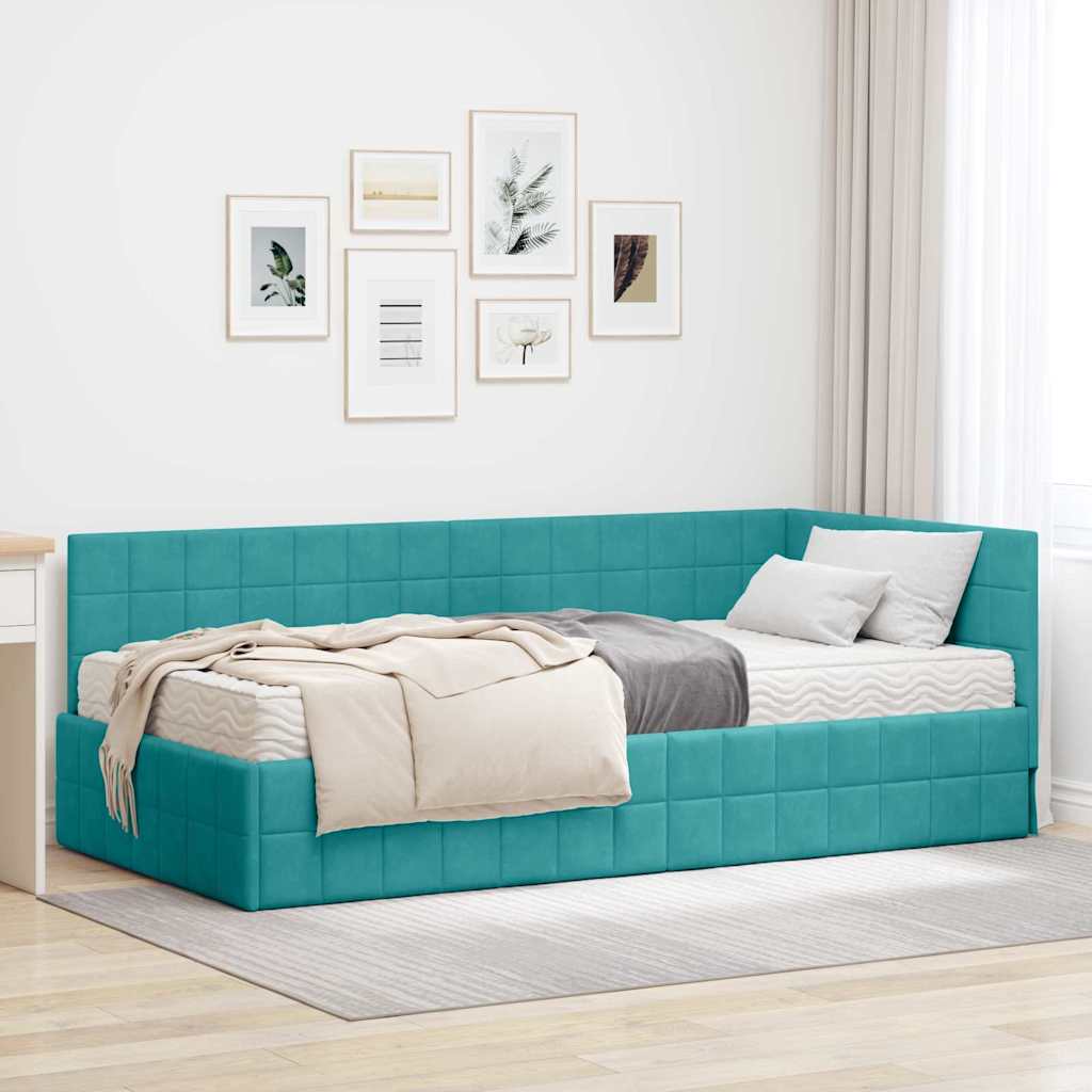 vidaXL Estructura de Cama Esquina con Colchón Manual 2 uds. Tuquesa