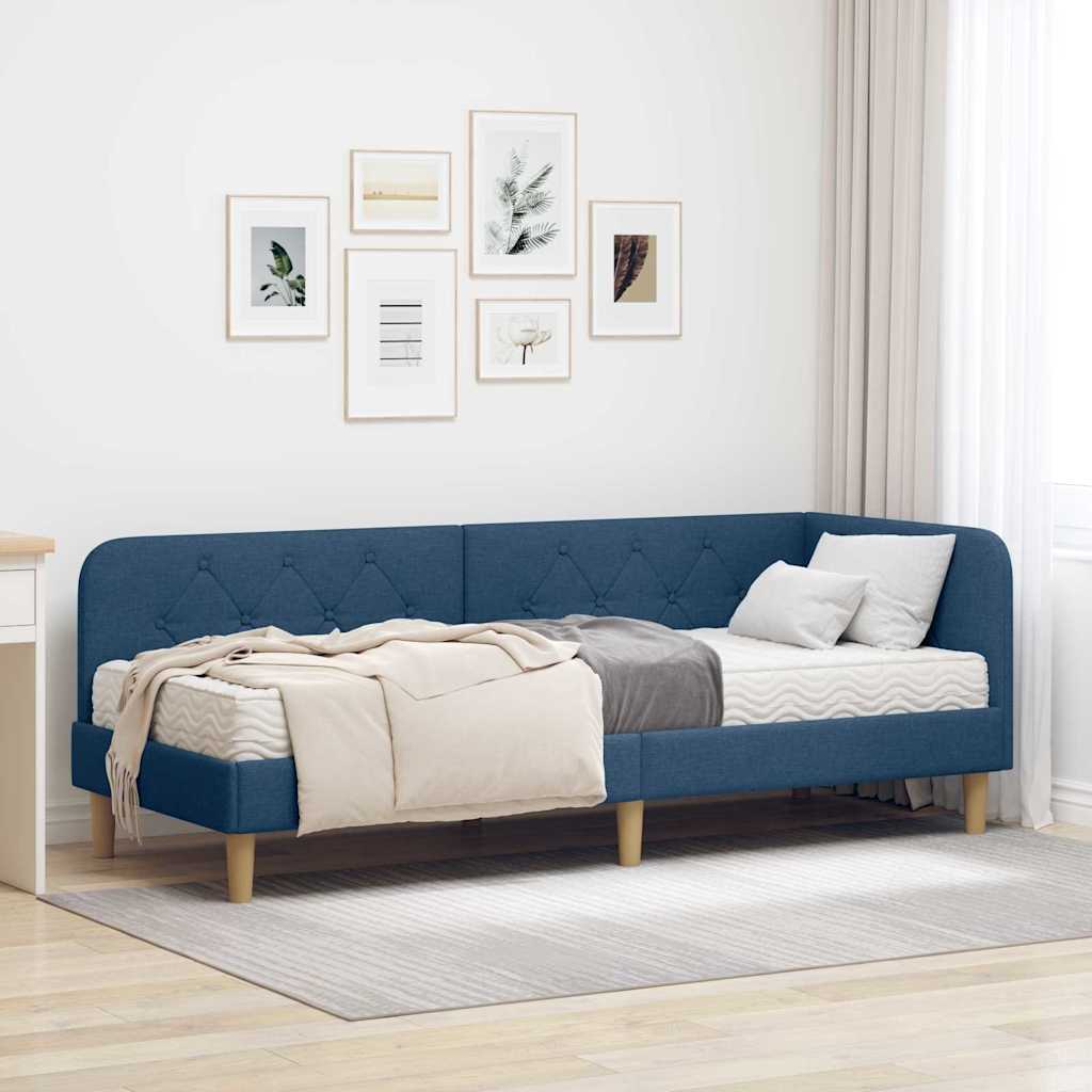 vidaXL Estructura de cama en esquina Azul 80 x 200 cm tela