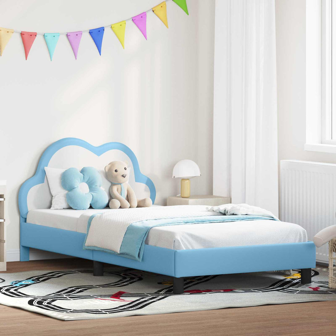 vidaXL Cama para niños con cabecero Azul 80 x 200 cm PU