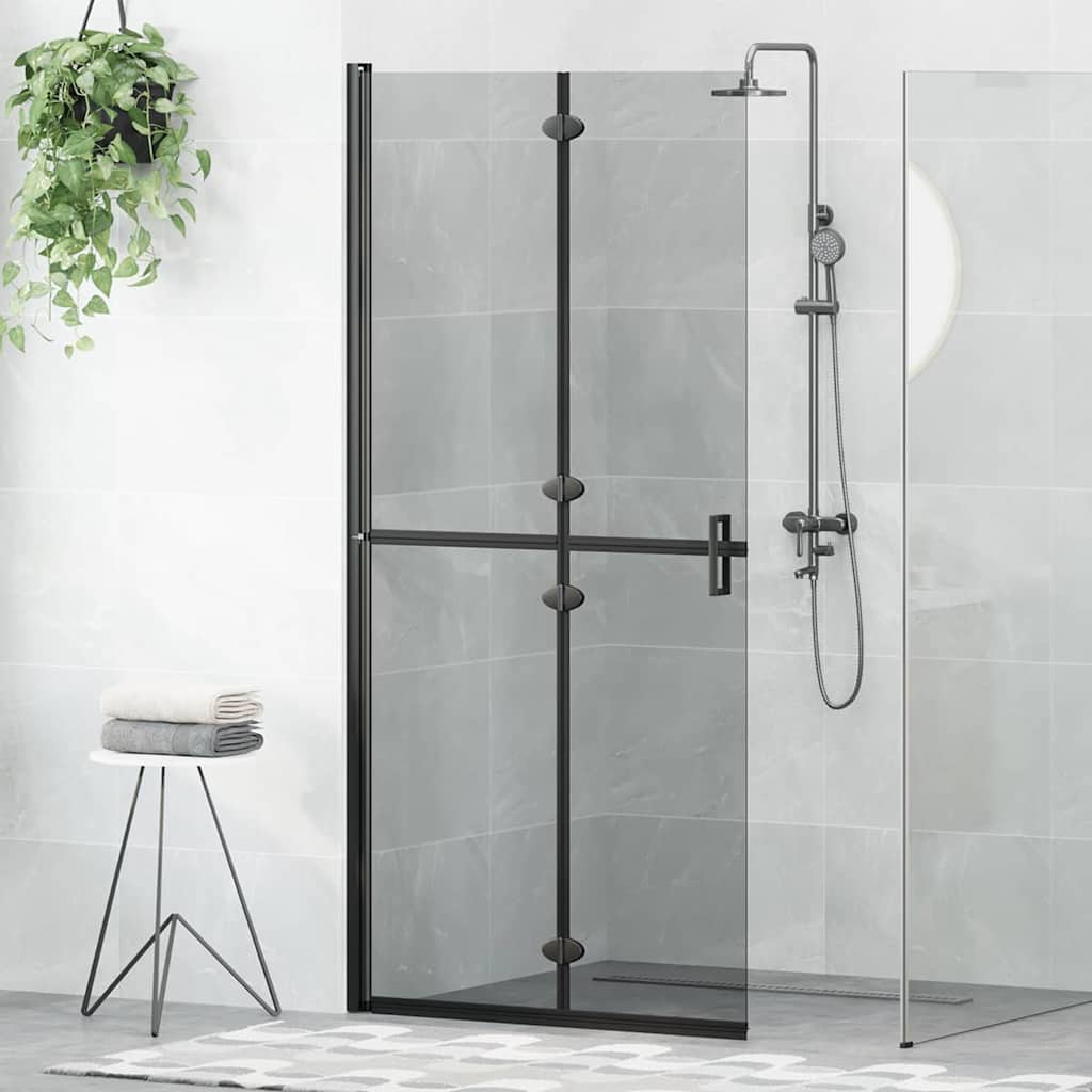 vidaXL Panel de ducha a ras de suelo Negro 90 x 6.5 x 190 cm
