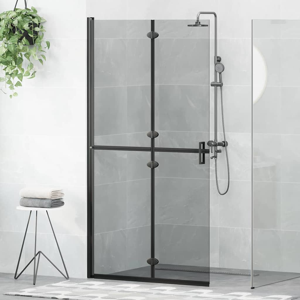vidaXL Panel de ducha a ras de suelo Negro 100 x 6,5 x 190 cm