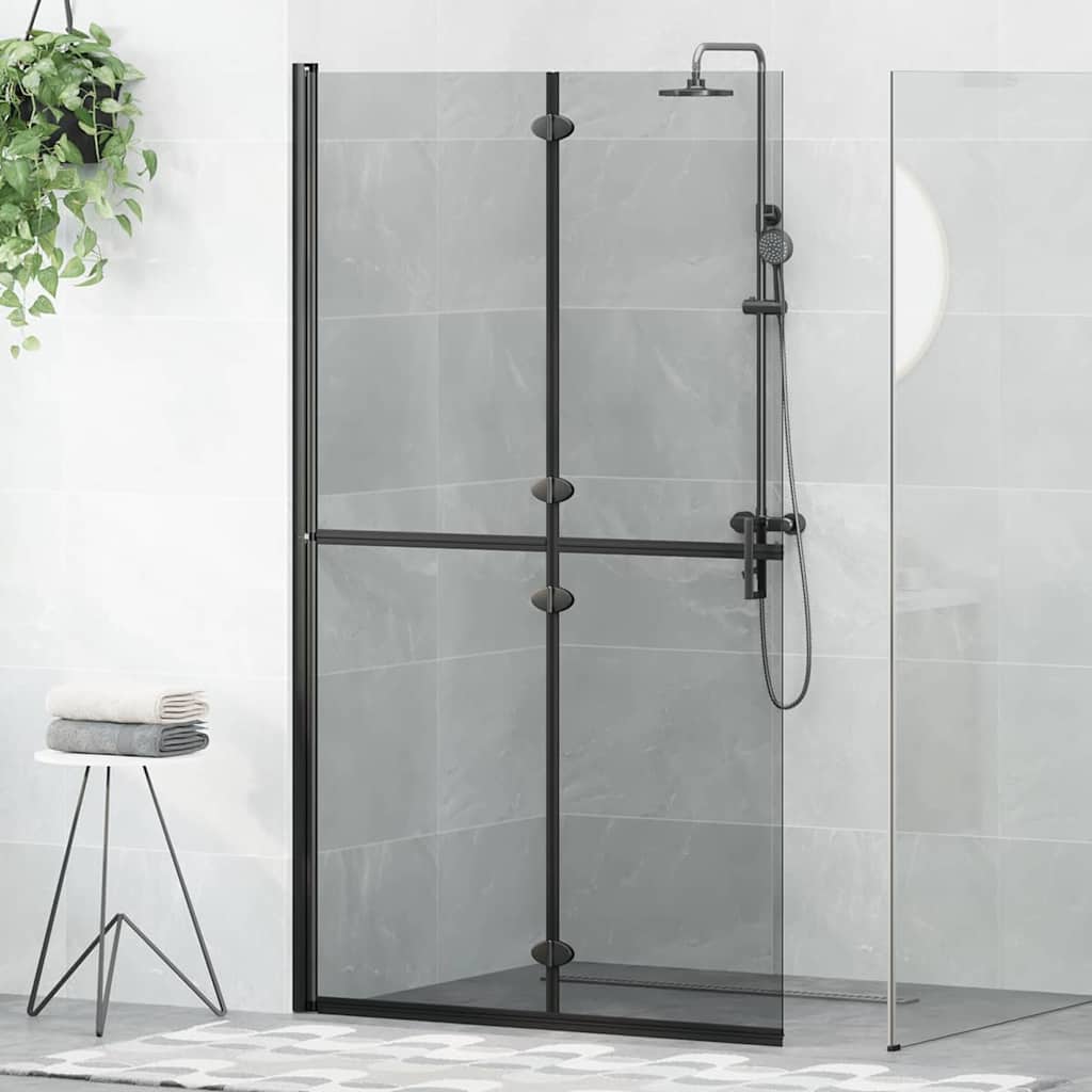 vidaXL Panel de ducha a ras de suelo Negro 110 x 6,5 x 190 cm