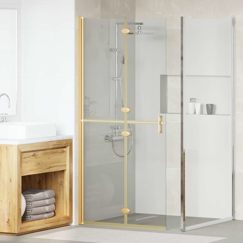 vidaXL Panel de ducha a ras de suelo Dorado 90 x 6.5 x 190 cm