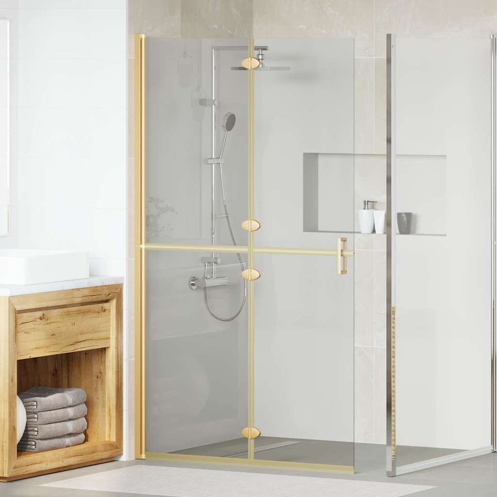 vidaXL Panel de ducha a ras de suelo Dorado 110 x 6,5 x 190 cm