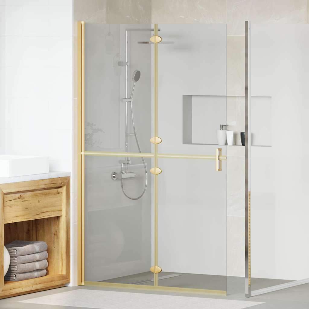 vidaXL Panel de ducha a ras de suelo Dorado 120 x 6,5 x 190 cm