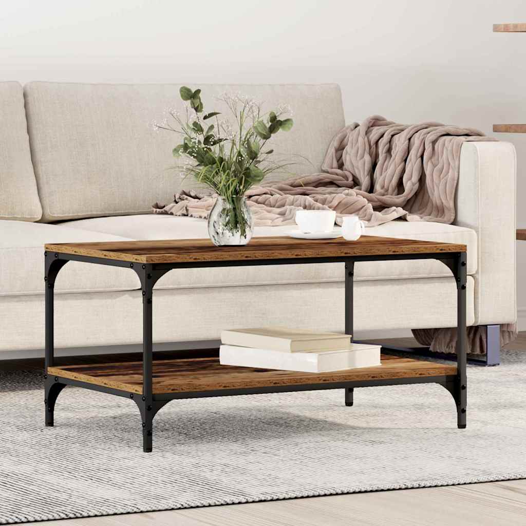 vidaXL Mesa de Café Madera envejecida 80 x 50 x 40 cm