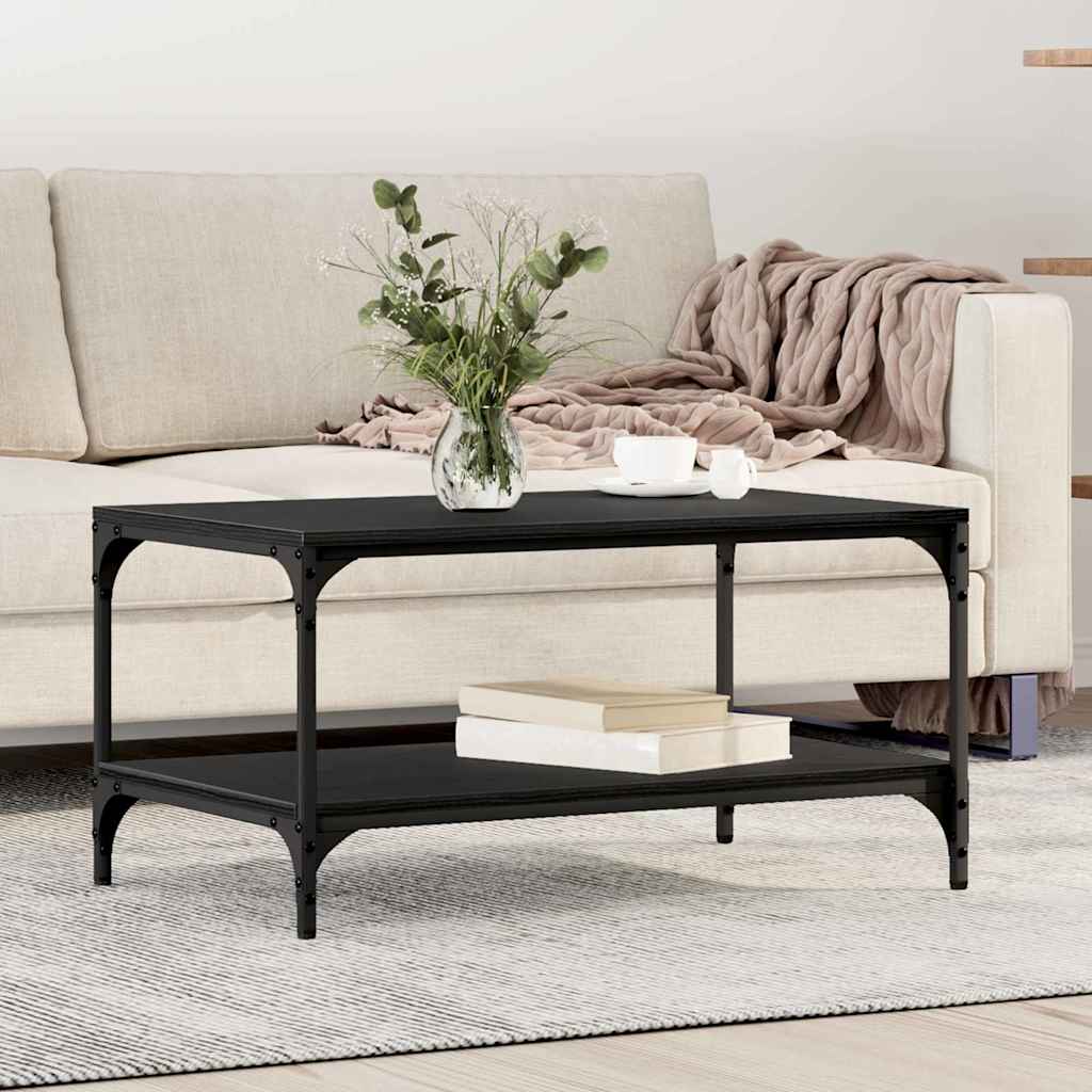 vidaXL Mesa de Café Roble Negro 82 x 50 x 40 cm Madera de ingeniería
