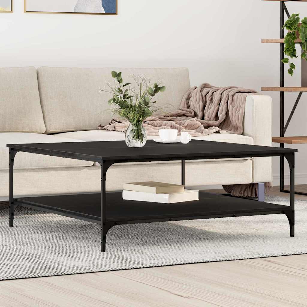 vidaXL Mesa de Café Roble negro 100 x 100 x 40 cm Madera de ingeniería