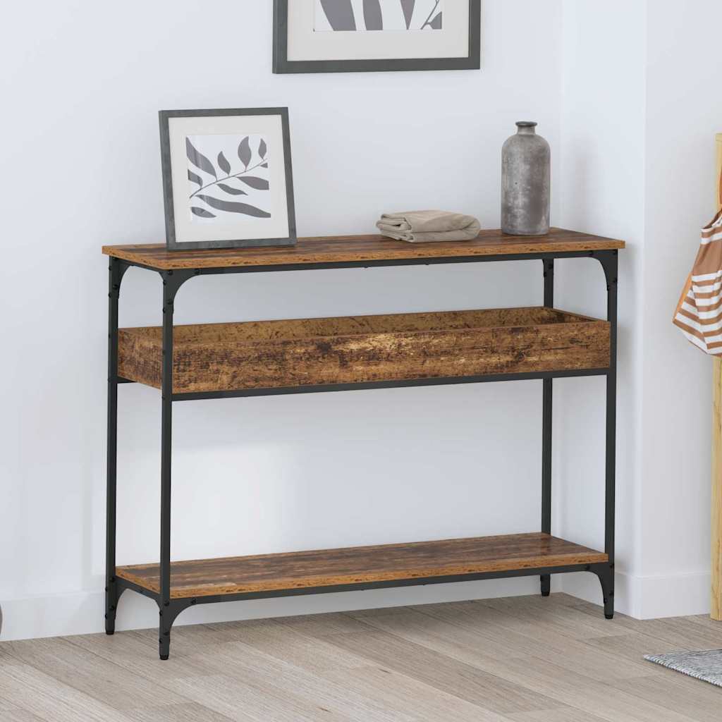 vidaXL Mesa Consola Madera vieja 100 x 29 x 75 cm Madera de ingeniería