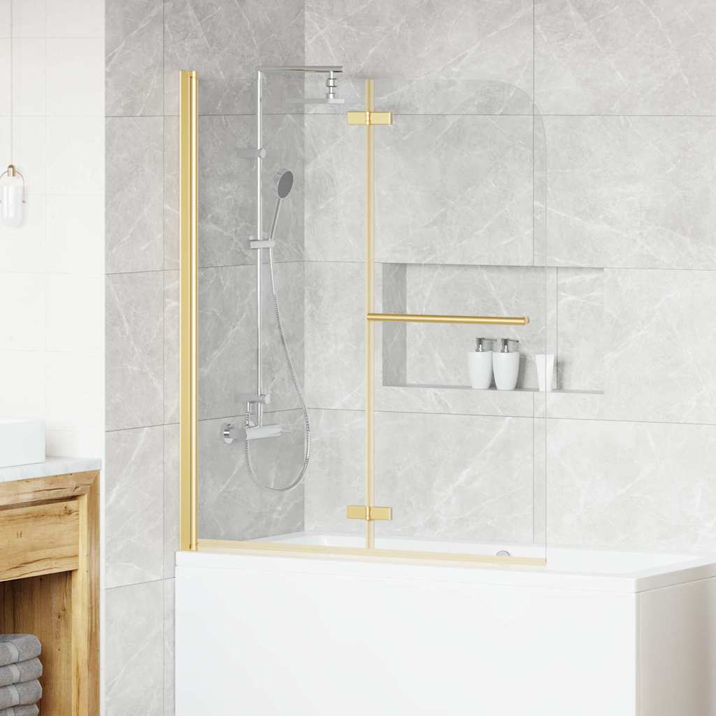 vidaXL Enclosure de Ducha Transparente y Dorado 120 x 140 cm