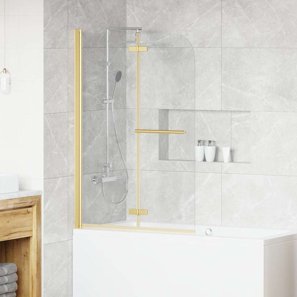 vidaXL Enclosure de Ducha Transparente y Dorado 95 x 140 cm