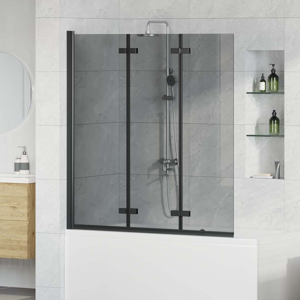 vidaXL Mampara de Ducha Plegable Negro 130 x 138 cm