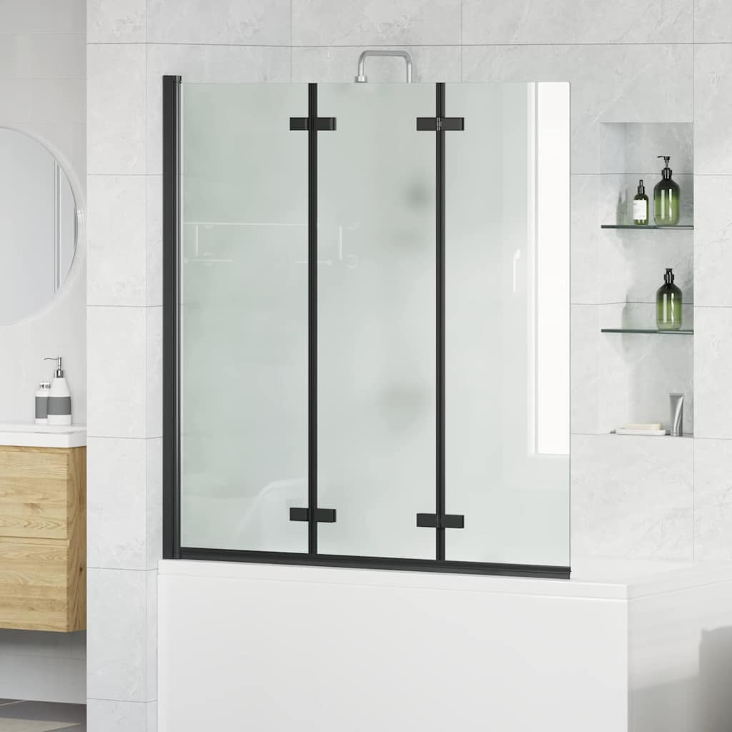 vidaXL Mampara de Ducha Plegable Negro 130 x 138 cm
