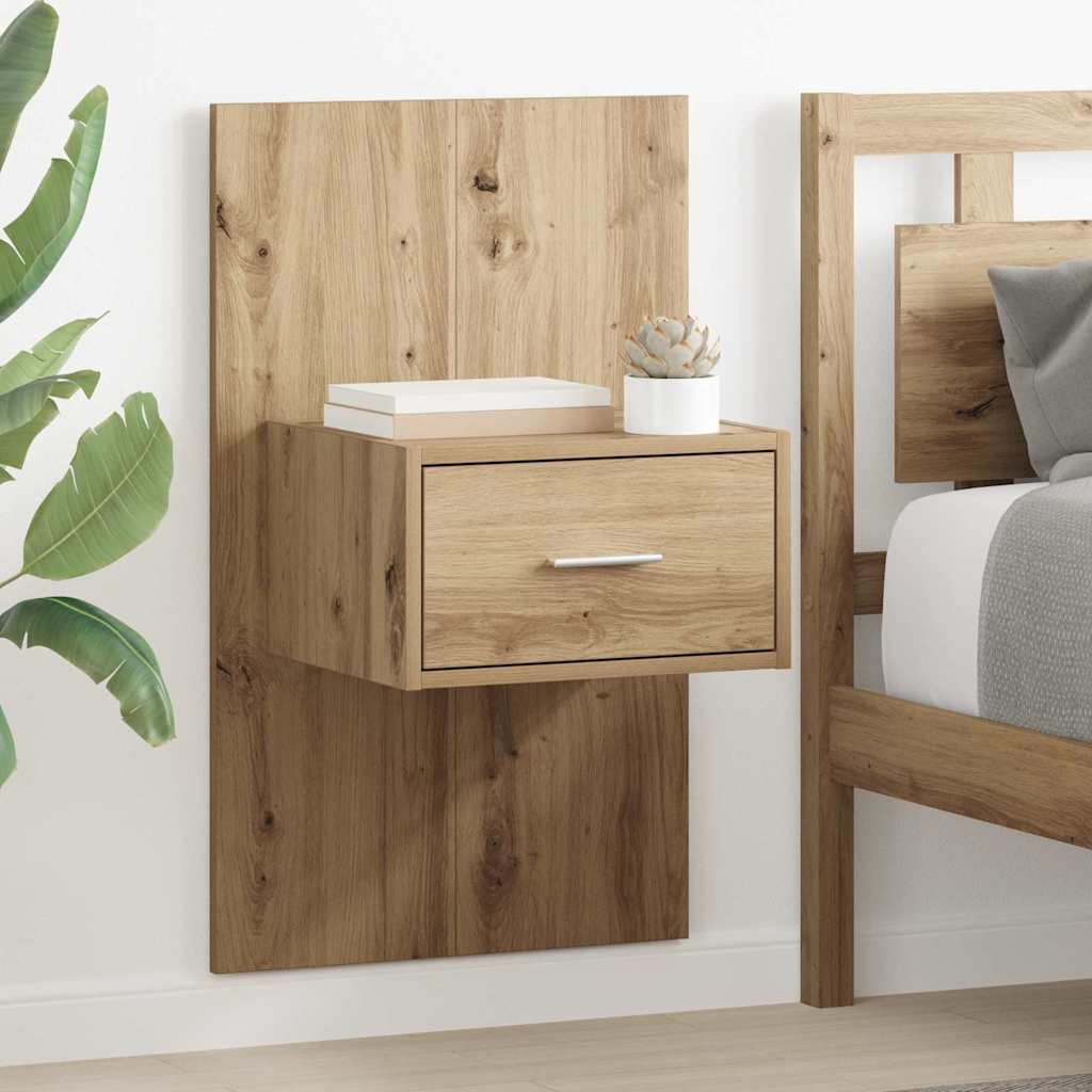 vidaXL Armario de Noche 2 uds. Roble artisan 50 x 32,5 x 80cm