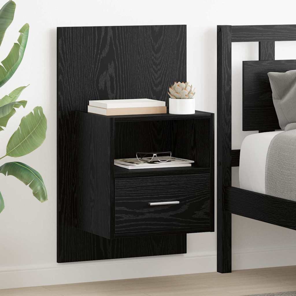 vidaXL Armario de Noche 2 uds. Roble Negro 50 x 32,5 x 80cm