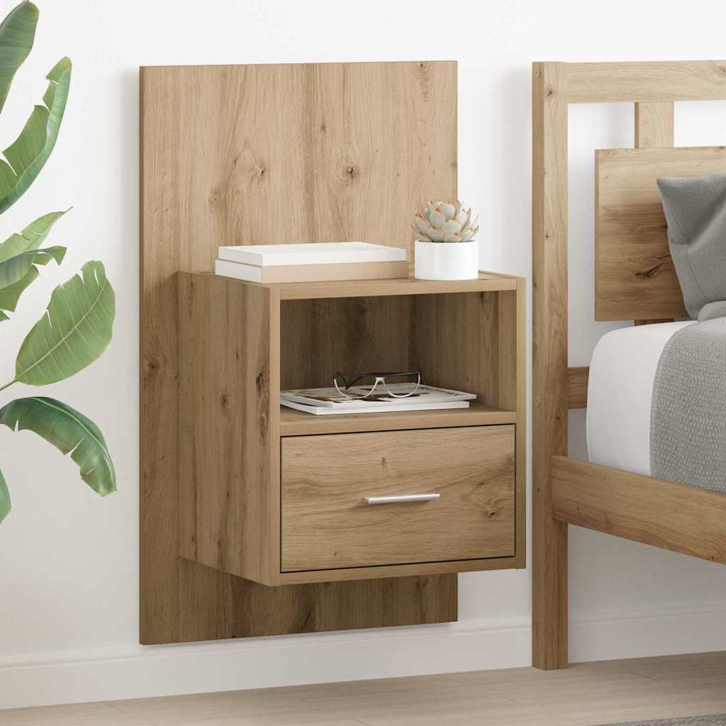 vidaXL Armario de Noche 2 uds. Roble artisan 50 x 32.5 x 80cm