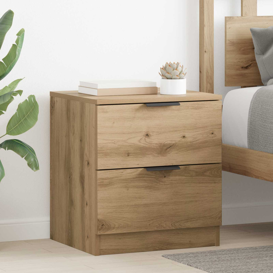 vidaXL Armario de Noche 2 uds. Roble artisan 45 x 39 x 50cm