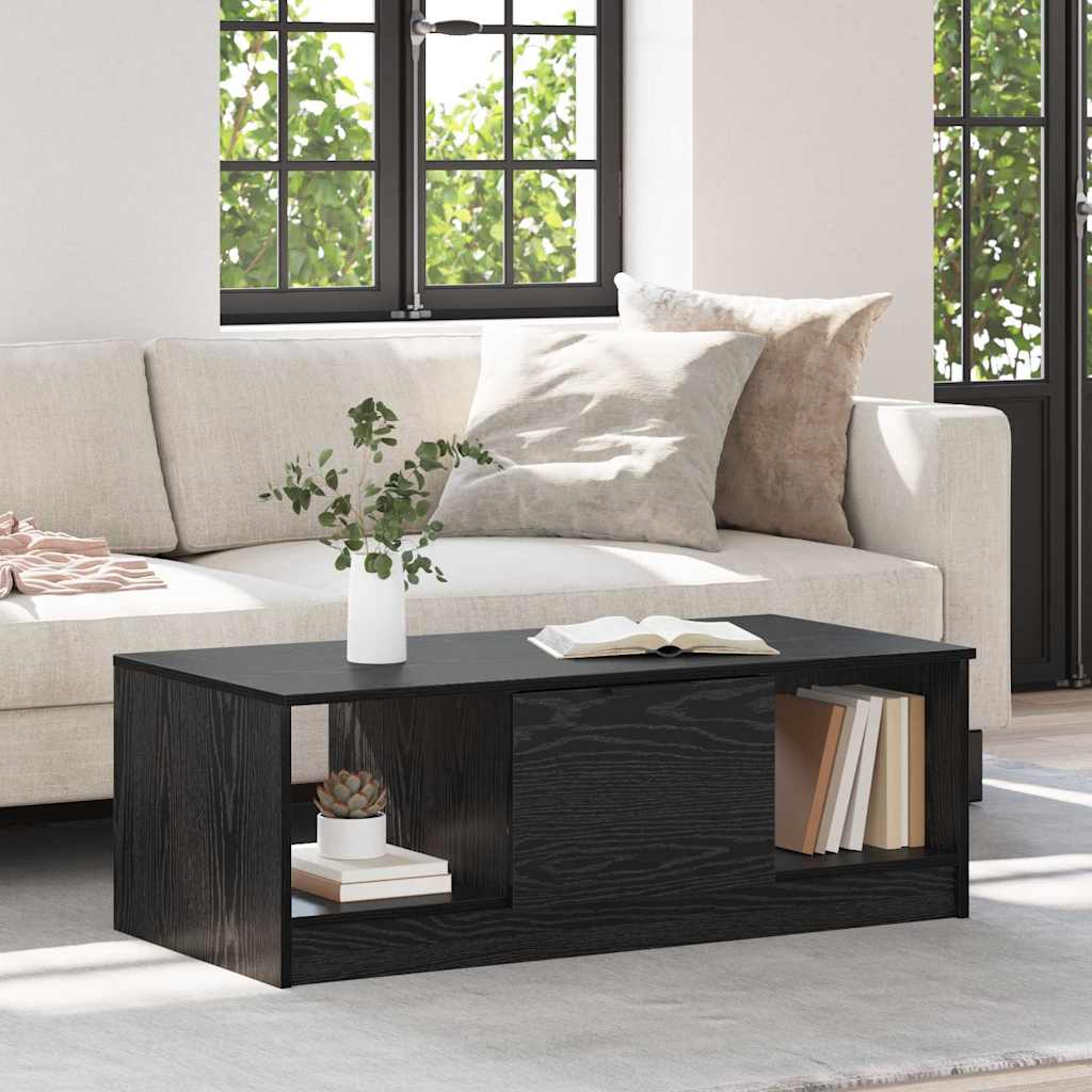 vidaXL Mesa de Café Roble Negro 102 x 50 x 36cm Madera de ingeniería