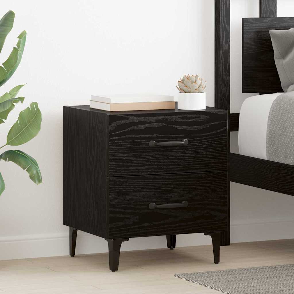 vidaXL Mueble cama Roble Negro 40 x 35 x 47,5 cm Madera de ingeniería