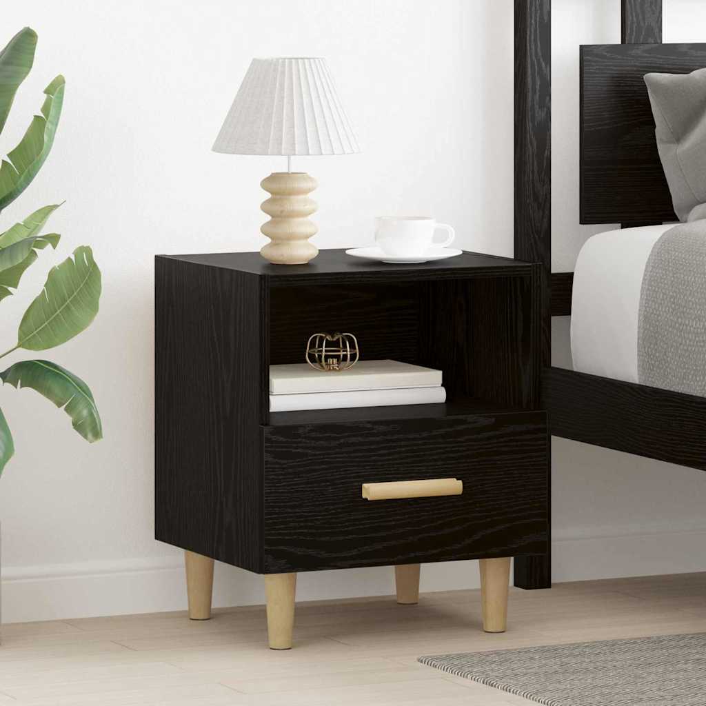 vidaXL Armario de Noche Roble Negro 40 x 35 x 47 cm