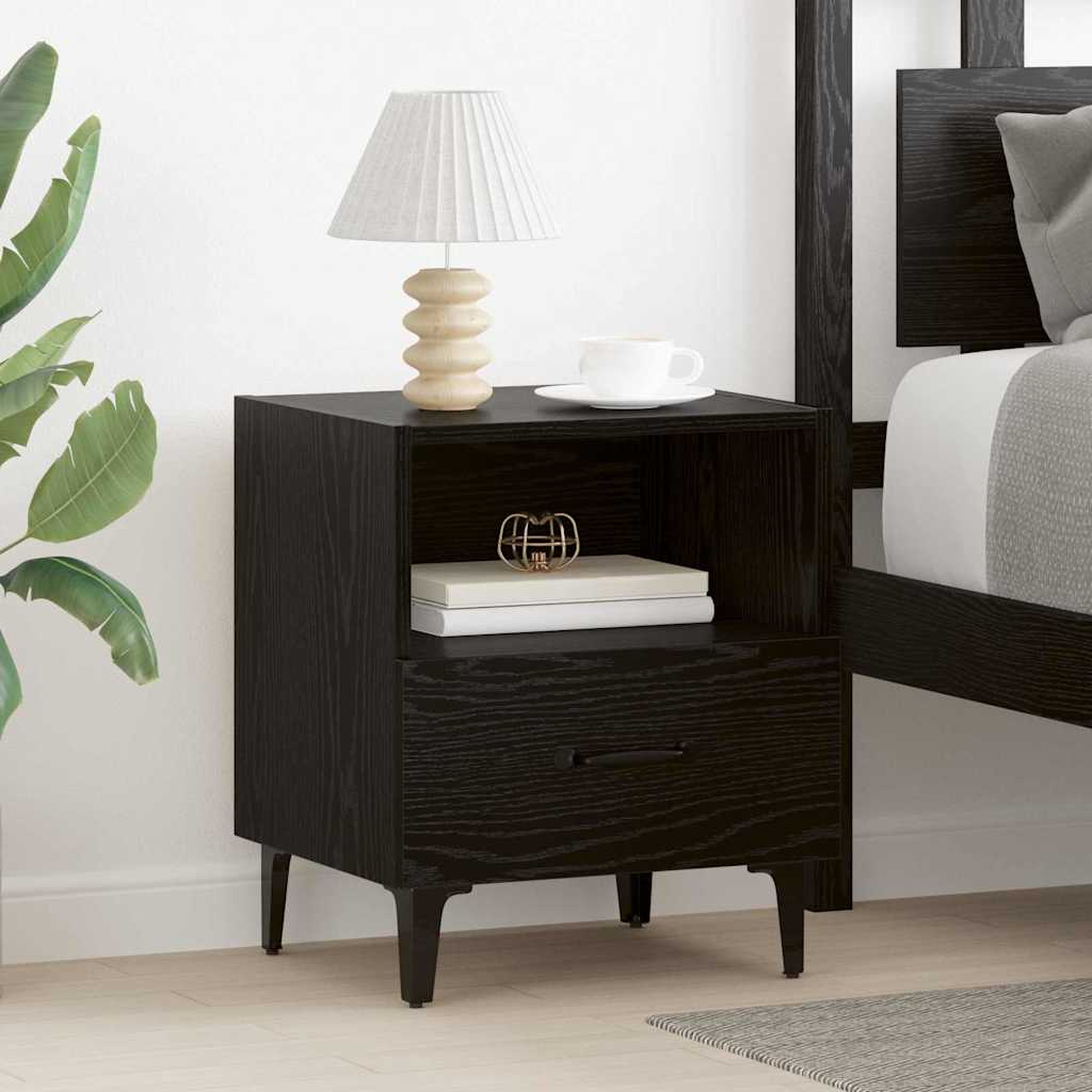 vidaXL Armario de Noche 2 uds. Roble Negro 40 x 35 x 47,5 cm