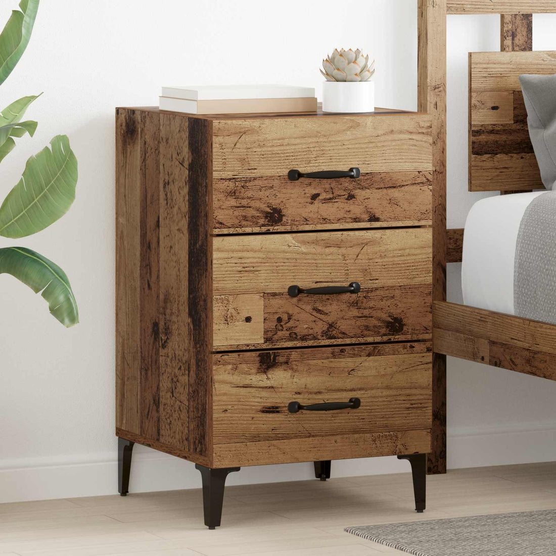 vidaXL Armario de Noche Madera vieja 40 x 40.5 x 66 cm