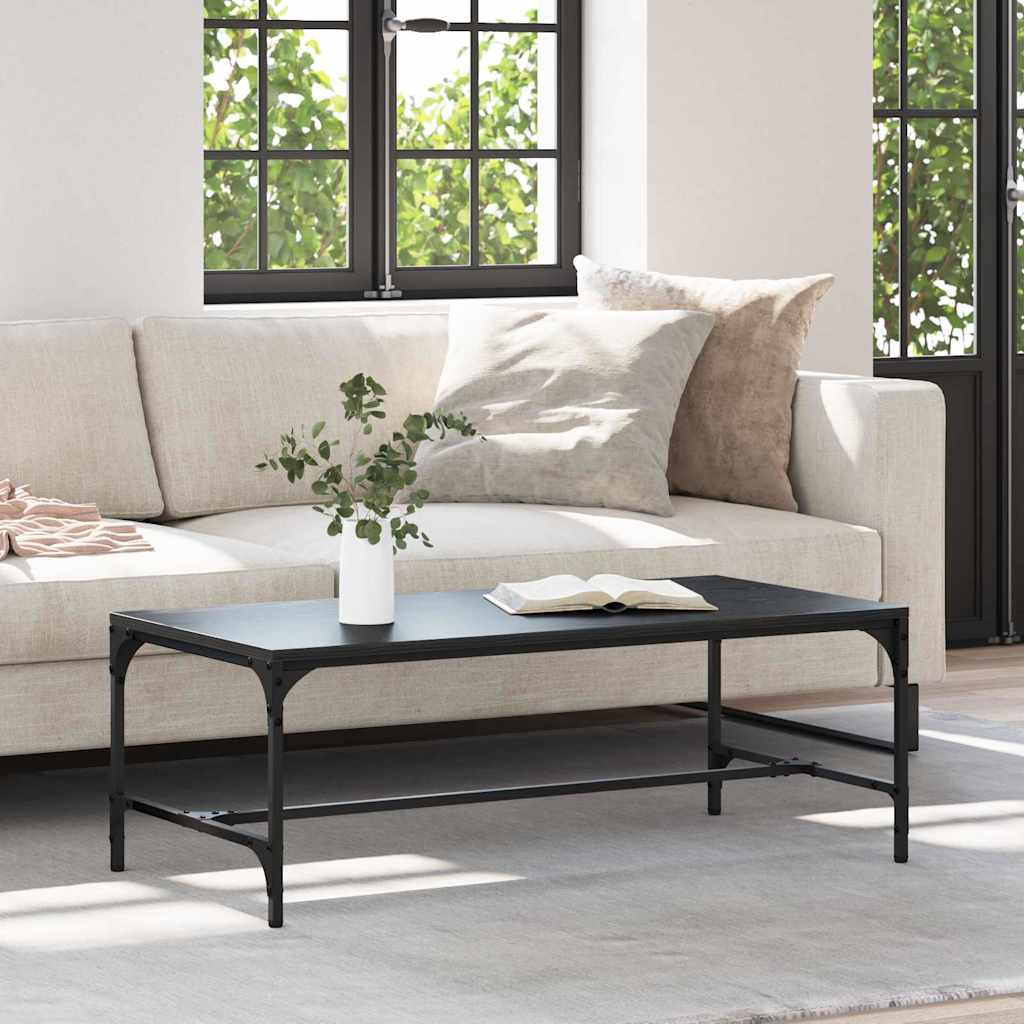 vidaXL Mesa de Café Roble Negro 100 x 50 x 35 cm Madera de ingeniería