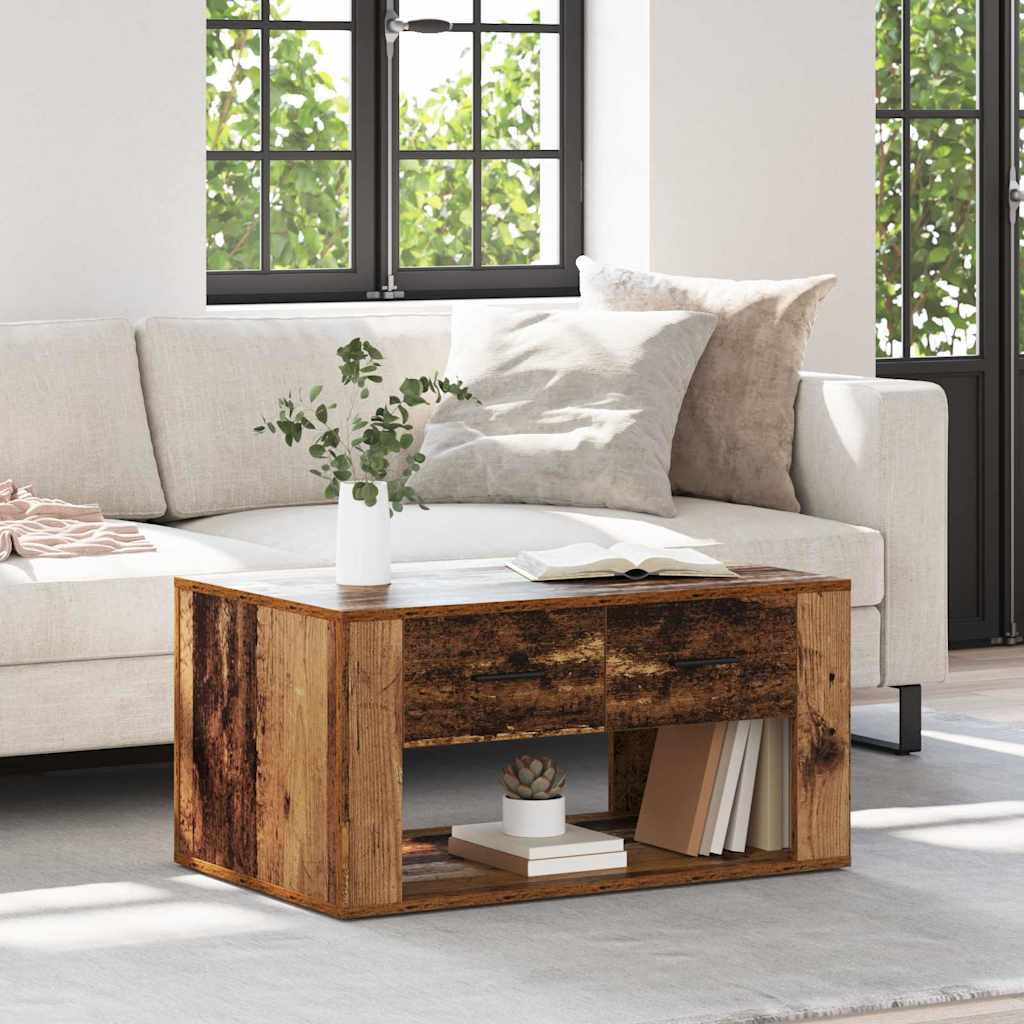 vidaXL Mesa de Café Madera Vieja 80 x 50 x 40 cm Madera de ingeniería