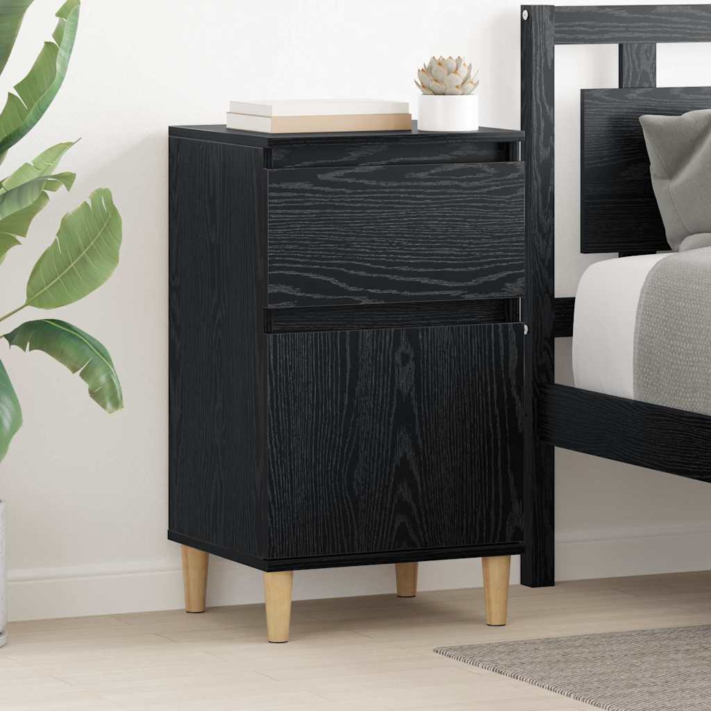 vidaXL Armario de Noche 2 uds. Roble Negro 40 x 35 x 70 cm