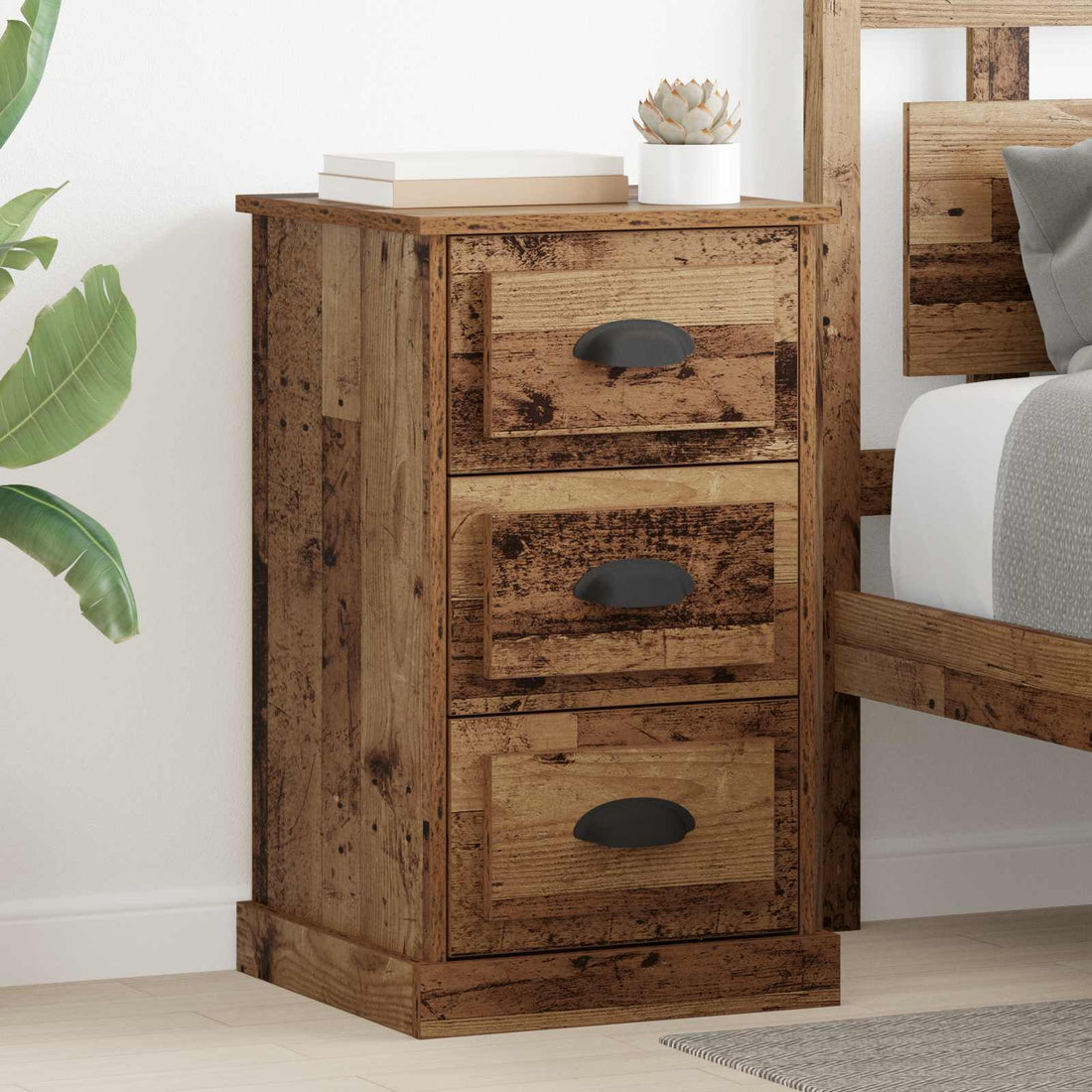 vidaXL Armario de Noche Madera Vieja 39 x 39 x 67,5 cm