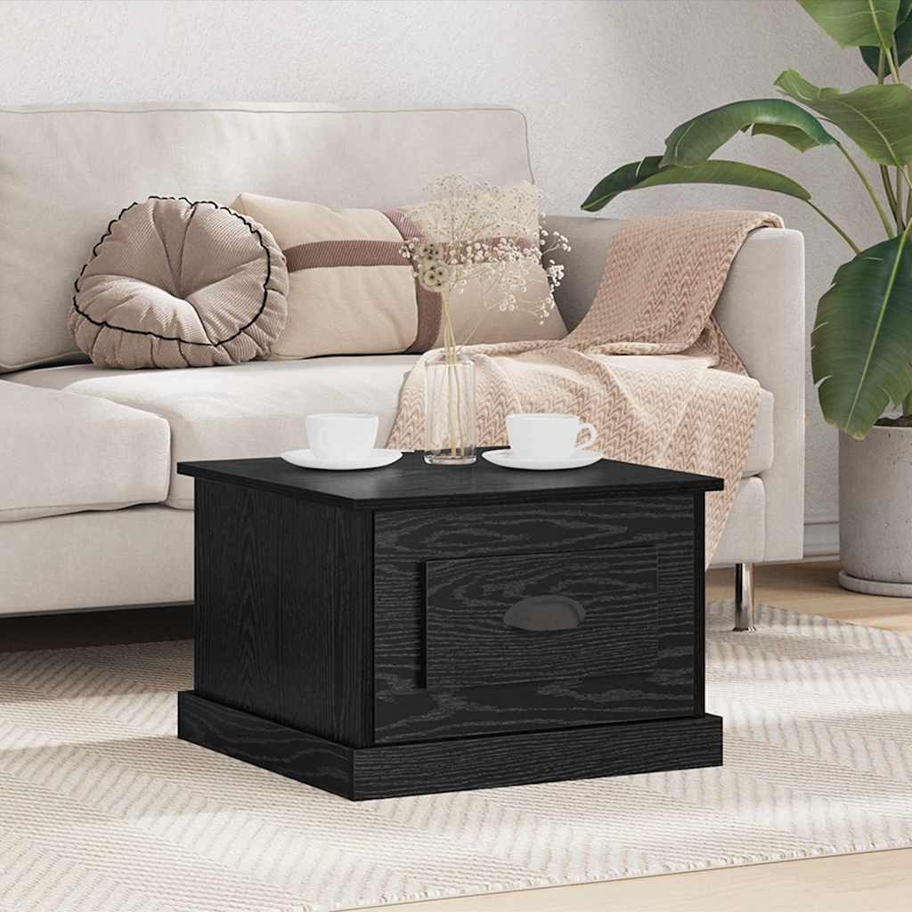 vidaXL Mesa de Café Roble Negro 50 x 50 x 35 cm Madera de ingeniería