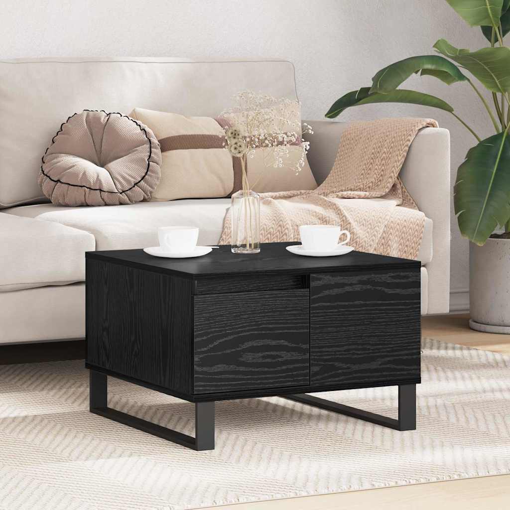 vidaXL Mesa de Café Roble Negro 55 x 55 x 36,5 cm Madera de ingeniería