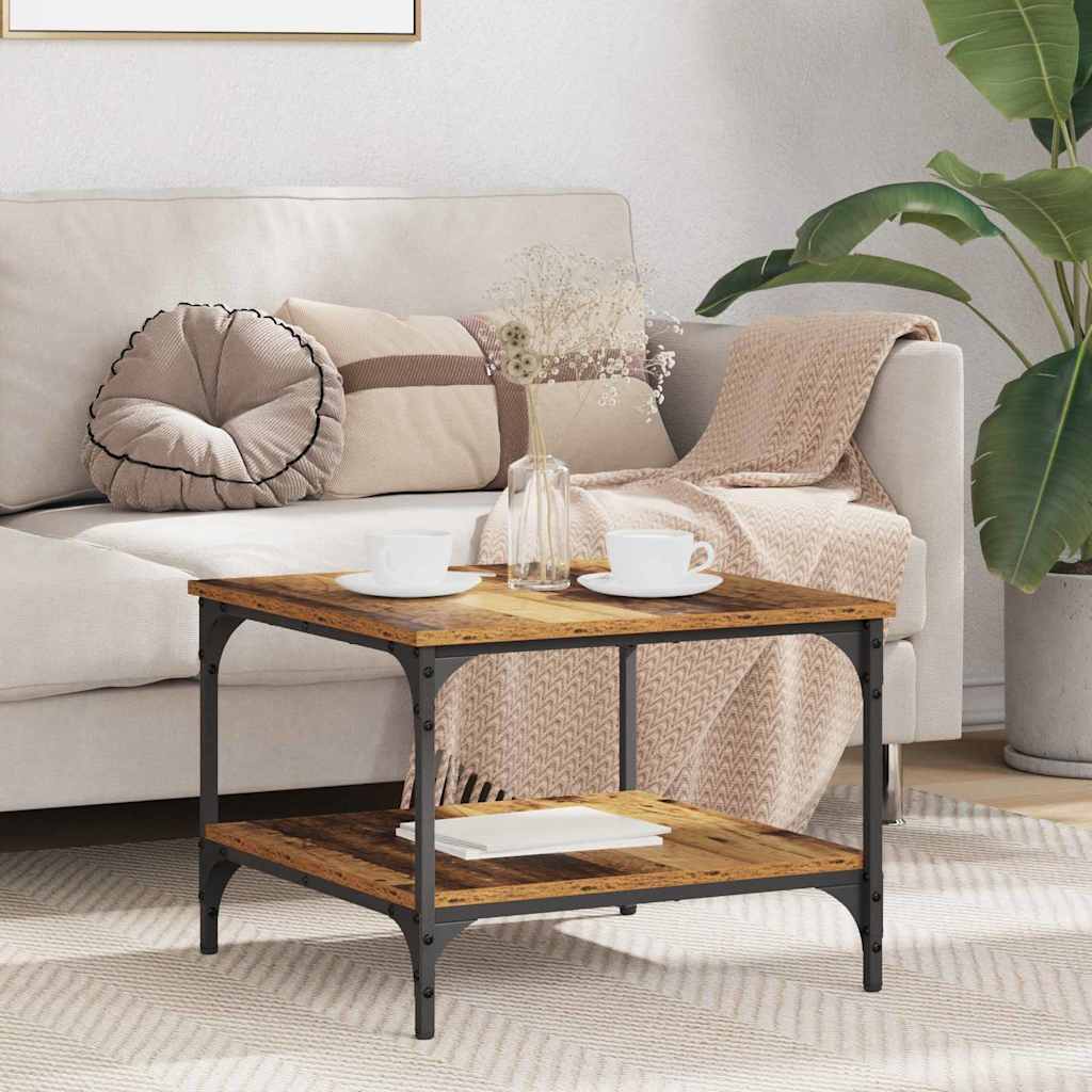 vidaXL Mesa de Café Madera Vieja 55 x 55 x 40 cm Madera de ingeniería