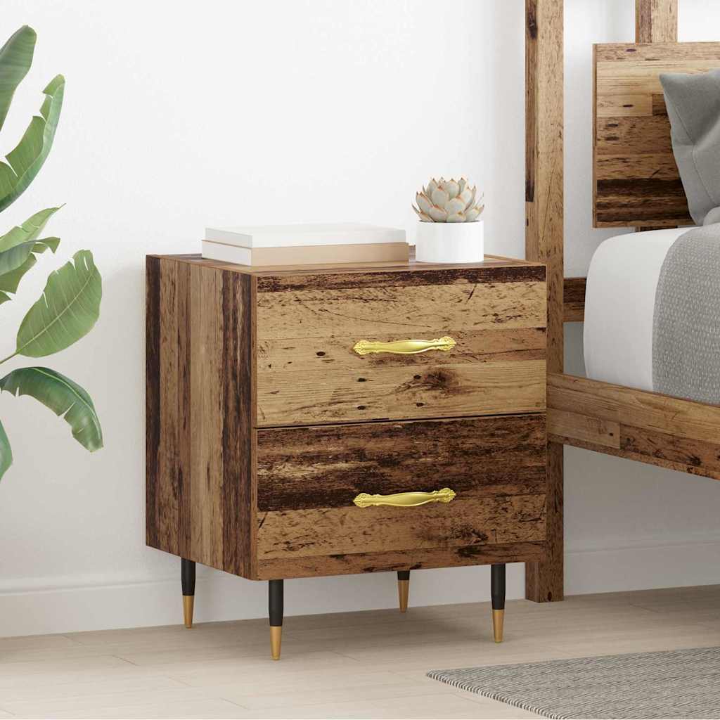 vidaXL Armario de Noche 2 uds. Madera vieja 40 x 35 x 47,5 cm