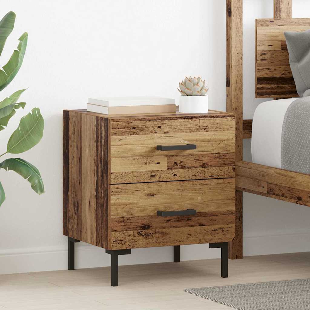 vidaXL Armario de Noche 2 uds. Madera vieja 40 x 35 x 47,5 cm