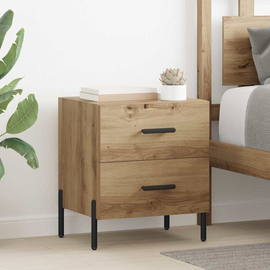 vidaXL Armario de Noche 2 uds. Roble artisan 40 x 35 x 47,5 cm
