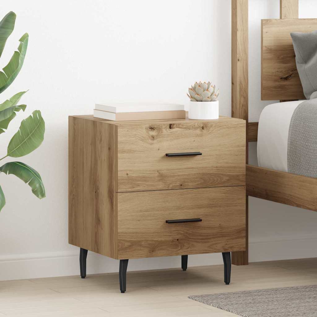 vidaXL Armario de Noche 2 uds. Roble artisan 40 x 35 x 47,5 cm