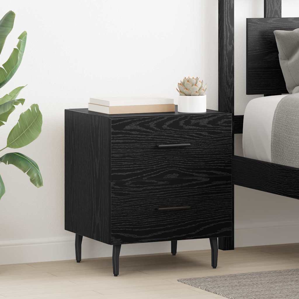 vidaXL Armario de Noche 2 uds. Roble Negro 40 x 35 x 47,5 cm