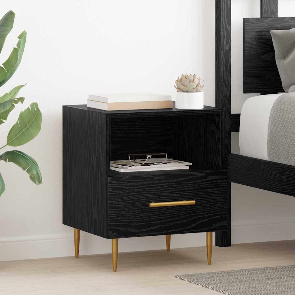 vidaXL Mesita de Noche 2 uds. Negro 40 x 35 x 47,5 cm