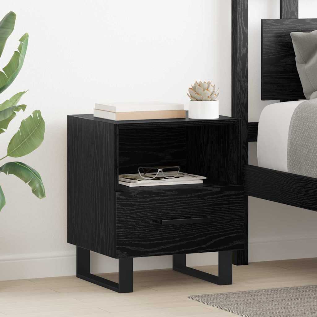 vidaXL Armario de Noche Roble Negro 40 x 35 x 47,5 cm
