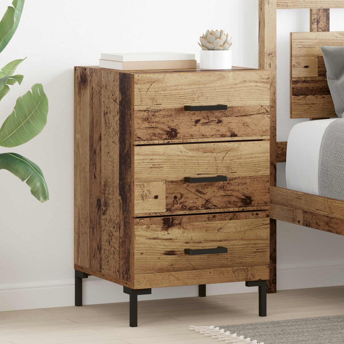 vidaXL Armario de Noche Madera vieja 40 x 40 x 66 cm
