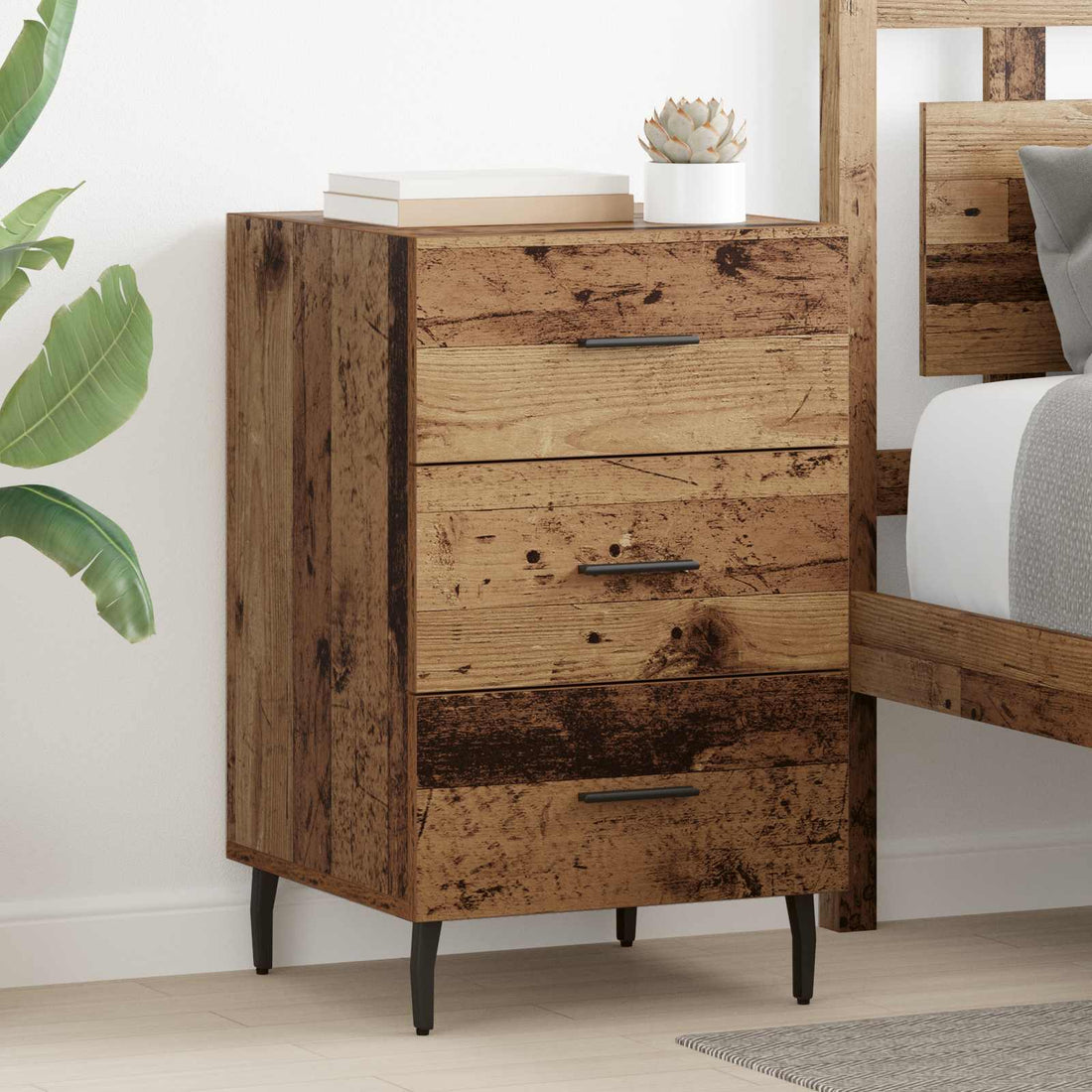 vidaXL Armario de Noche Madera vieja 40 x 40 x 66 cm