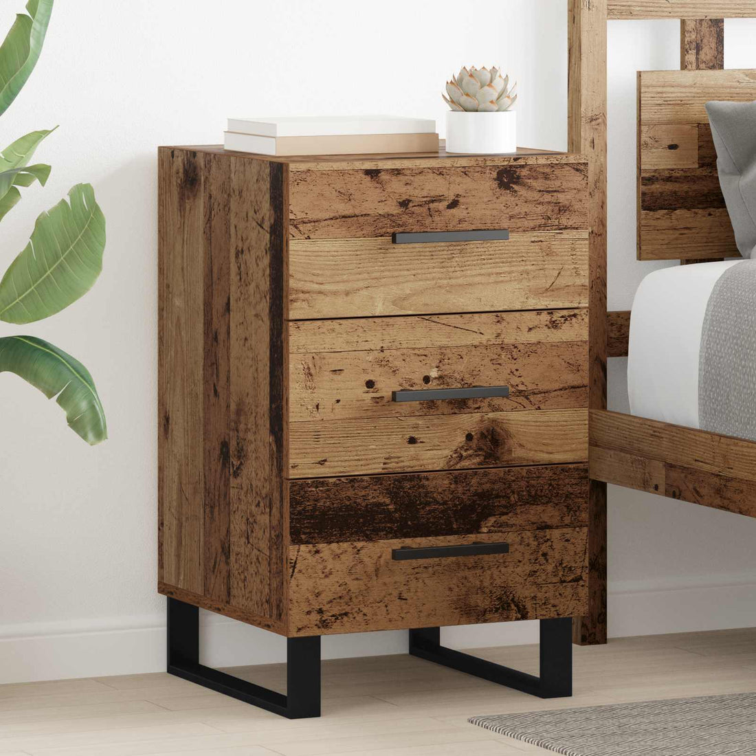 vidaXL Armario de Noche Madera Vieja 40 x 40 x 66 cm