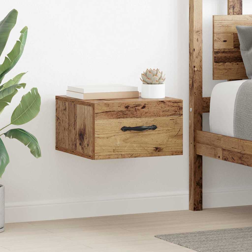 vidaXL Armario de Noche 2 uds. Madera vieja 35 x 35 x 20 cm
