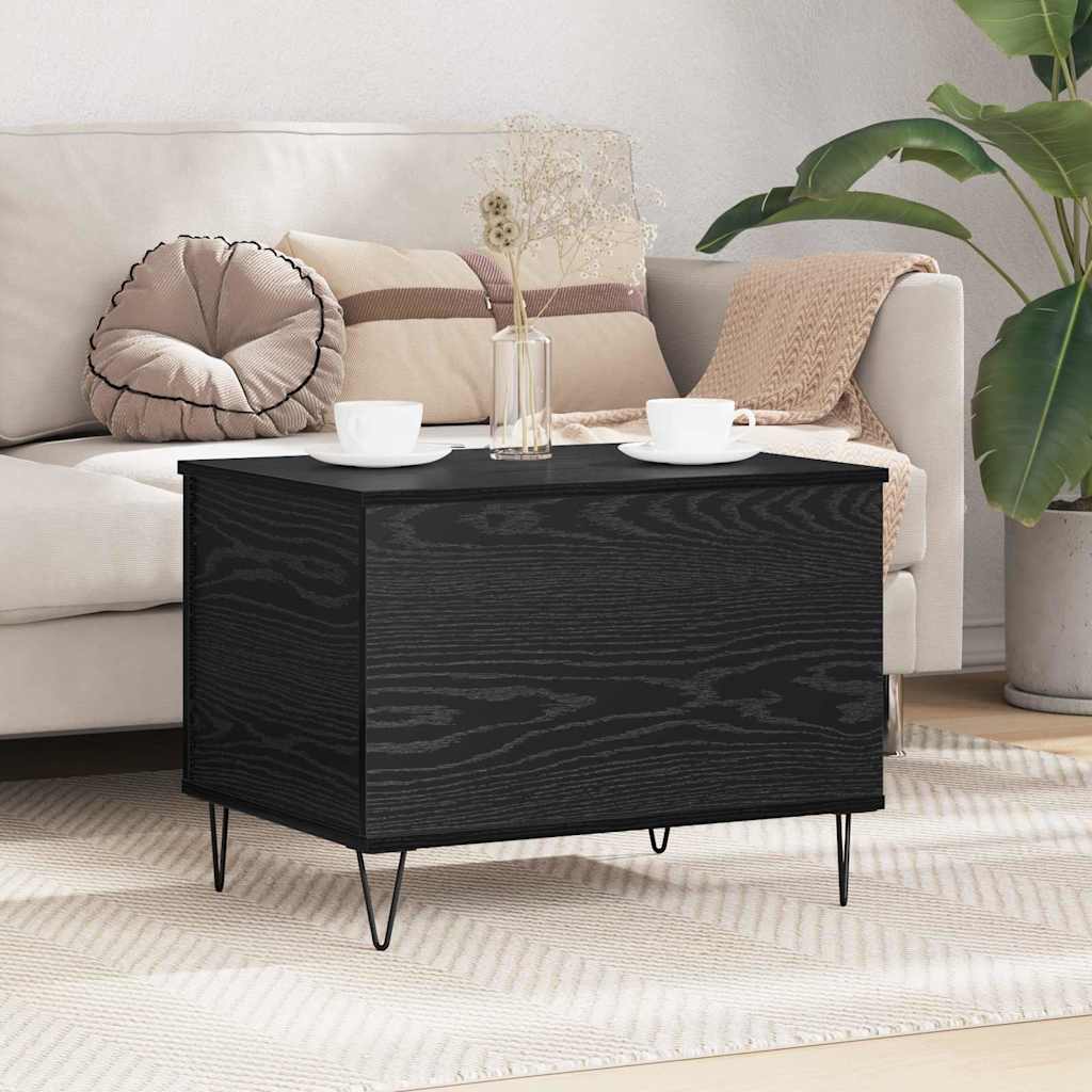 vidaXL Mesa de Café Roble Negro 60 x 44,5 x 45 cm Madera de ingeniería
