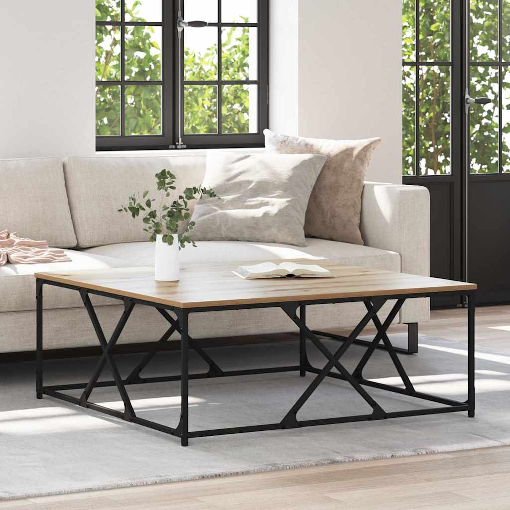 vidaXL Mesa de Café Roble artisan 100 x 100 x 40 cm