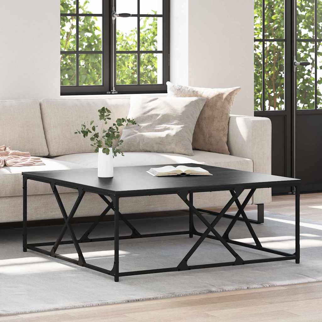 vidaXL Mesa de Café Roble Negro 100 x 100 x 40 cm Madera de ingeniería