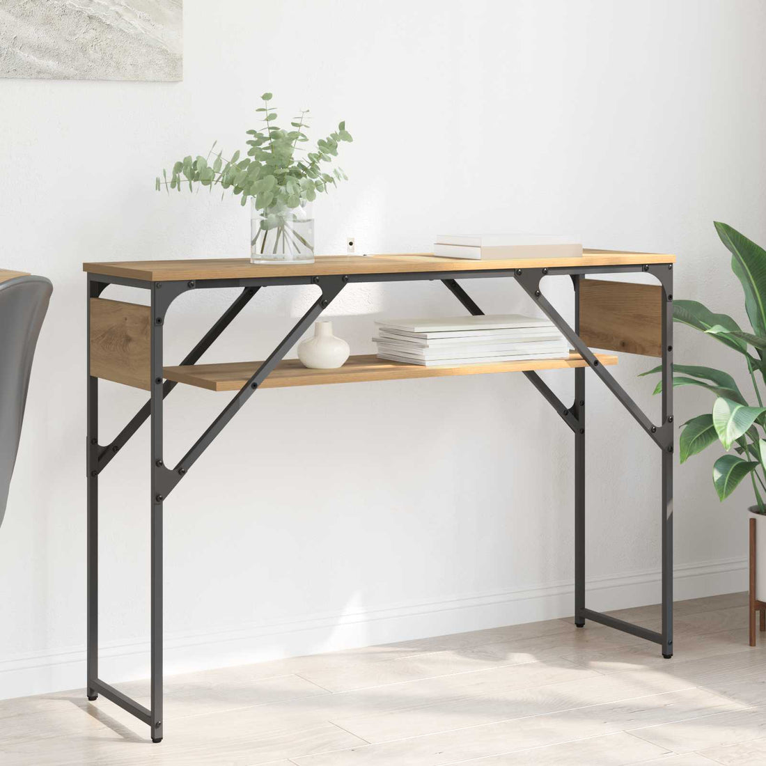 vidaXL MesaConsola Roble artisan Madera de ingeniería 105x30x75cm